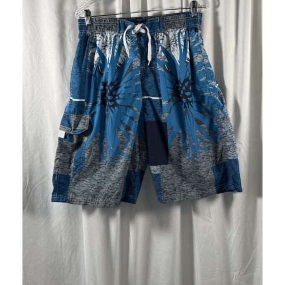 NBN Gear Men's Swim Shorts Trunks Surf Beach Resort Blue Gray White XL 87-39 - Picture 12 of 15